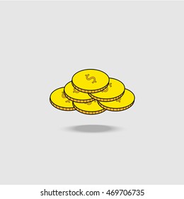 Gold Coins Stack vector illustration