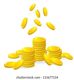 Gold coins, vector