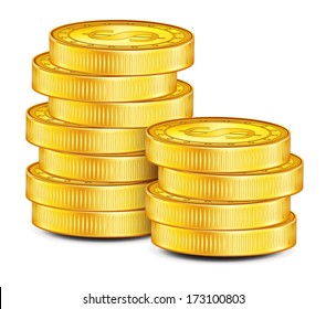 Goldmünzen. Vektorgrafik