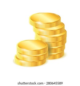 Gold coins, vector