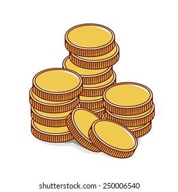 gold coins vector cartoon