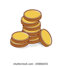 gold coins vector cartoon