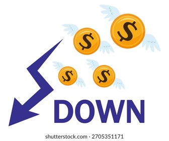 Icono de Vector de monedas de oro. 　Ilustración de una moneda de dólar.