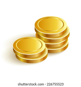 Gold Coins Vector Icon Eps Payment Two