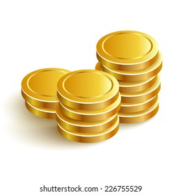 Gold Coins Vector Icon Eps Payment