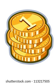 Gold coins. Vector illustration