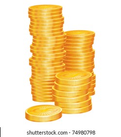 Gold coins vector illustration