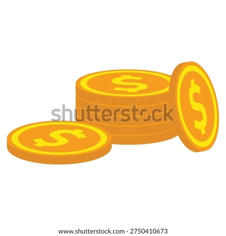 Gold Coins Vector Illustration Prosperity, Wealth, and Financial Success Concept