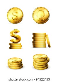 Gold Coins, vector set