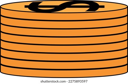 Gold coins vector. virtual money