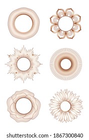 Colección de oro de marcos geométricos, modelos decorativos de lujo. Fotos y cuadros de arte decorativos de estilo Art Deco, elementos de diseño creativo, ilustración vectorial.