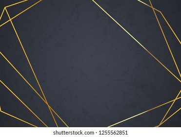 Gold collection of geometrical polyhedron. Vector Border Collection for Birthday, New Year, Christmas Card. Vector modern design wedding invitation. Minimal template for creative designs, card.