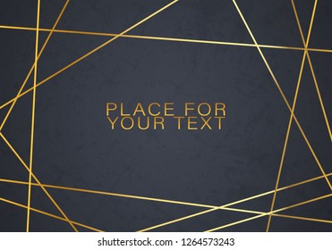 Gold collection of geometrical polyhedron. Vector Border Collection for Birthday, New Year, Christmas Card. Vector modern design wedding invitation. Minimal template for creative designs, card.