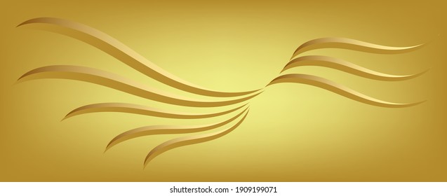 Gold color abstract curve pattern background