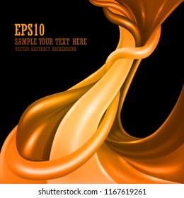 Gold color abstract design background isolated on black. vector illustration.