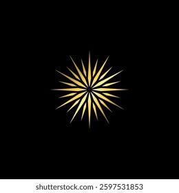 Gold Color Abstract Sunburst Decoration Mandala Vector Logo Template