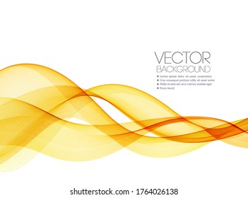 Gold color abstract transparent wave design element