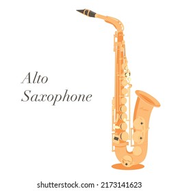 Gold color alto saxophone vector