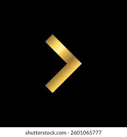 Gold Color Arrow Icon Vector Template