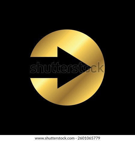 Gold Color Arrow Icon Vector Template