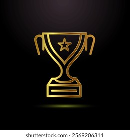 Gold color award icon design illustration, Winning icon, Champion symbol