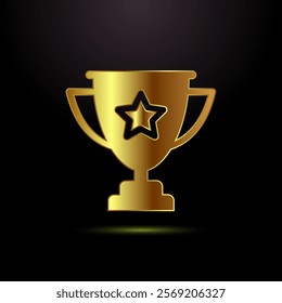 Gold color award icon design illustration, Winning icon, Champion symbol