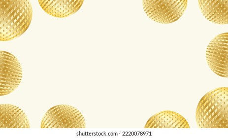 Gold color background with abstract spheres