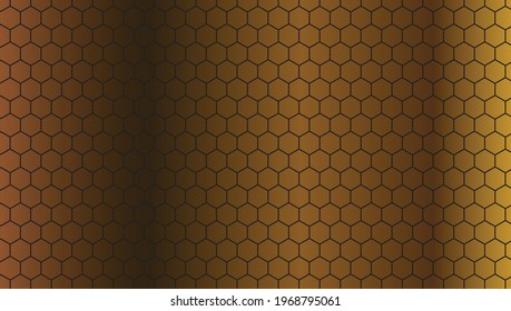 Gold color background and black hexagon lines