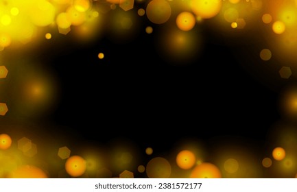gold color background bokeh light for vector magic holiday happy new year poster design