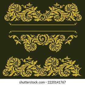 gold color background design or wall decor with green background vector illustration