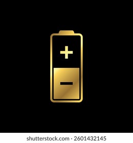 Gold Color Battery Power Indicator Icon Vector