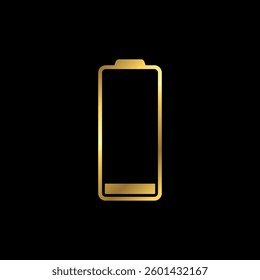 Gold Color Battery Power Indicator Icon Vector