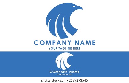 Gold Color Bird Head Circle Logo Design