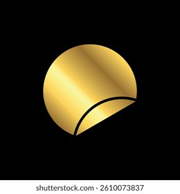 Gold Color Blank Ribbons in Flat Style Vector Template. Stickers for New Arrival shop product tags, new labels or sale posters and banners vector