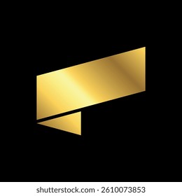 Gold Color Blank Ribbons in Flat Style Vector Template. Stickers for New Arrival shop product tags, new labels or sale posters and banners vector