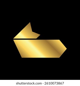 Gold Color Blank Ribbons in Flat Style Vector Template. Stickers for New Arrival shop product tags, new labels or sale posters and banners vector