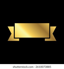 Gold Color Blank Ribbons in Flat Style Vector Template. Stickers for New Arrival shop product tags, new labels or sale posters and banners vector