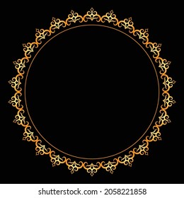 Gold color border frame with elegant circular decoration is very suitable to be combined with text space or other elements.