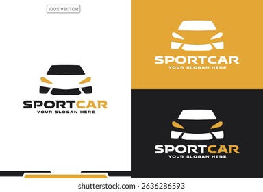gold color car silhouette abstract logo design