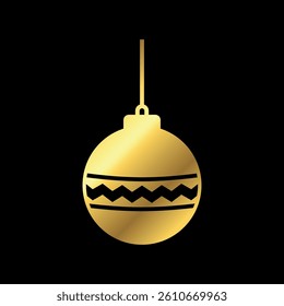 Gold Color Christmas Decoration Icon Vector Template