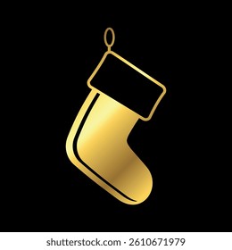 Gold Color Christmas Decoration Icon Vector Template