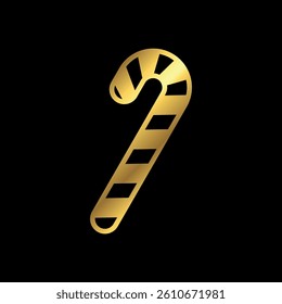 Gold Color Christmas Decoration Icon Vector Template