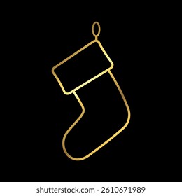 Gold Color Christmas Decoration Icon Vector Template