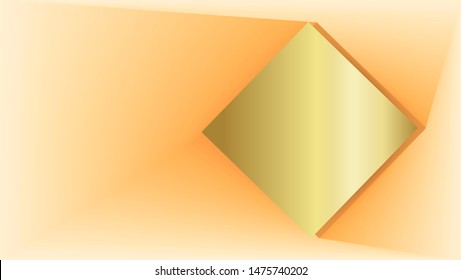 The gold color diamond shape pattern on the soft orange background. ( vector )