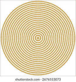 Gold color dots pattern, cercle backgrond