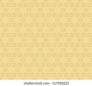 gold color fantasy geometry pattern. floral theme. arabesque style. vector seamless illustration. for design, wallpaper, card, invitation