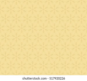 gold color fantasy geometry pattern. floral theme. arabesque style. vector seamless illustration. for design, wallpaper, card, invitation