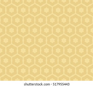 gold color fantasy geometry pattern. floral theme. arabesque style. vector seamless illustration. for design, wallpaper, card, invitation