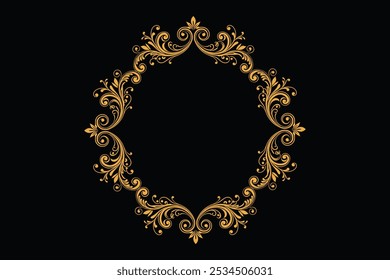 gold color frame design vector art, with colored background.