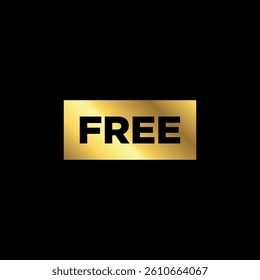 Gold Color Free Label ribbon banner and label sticker badge tag advertising Vector illustration.
